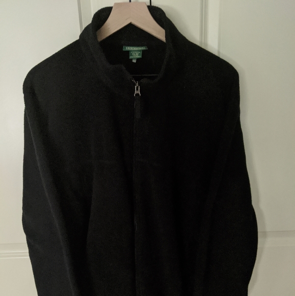 👣LL Bean Black Polartec Fleece Full Zip Jacket 2XL - Picture 1 of 5